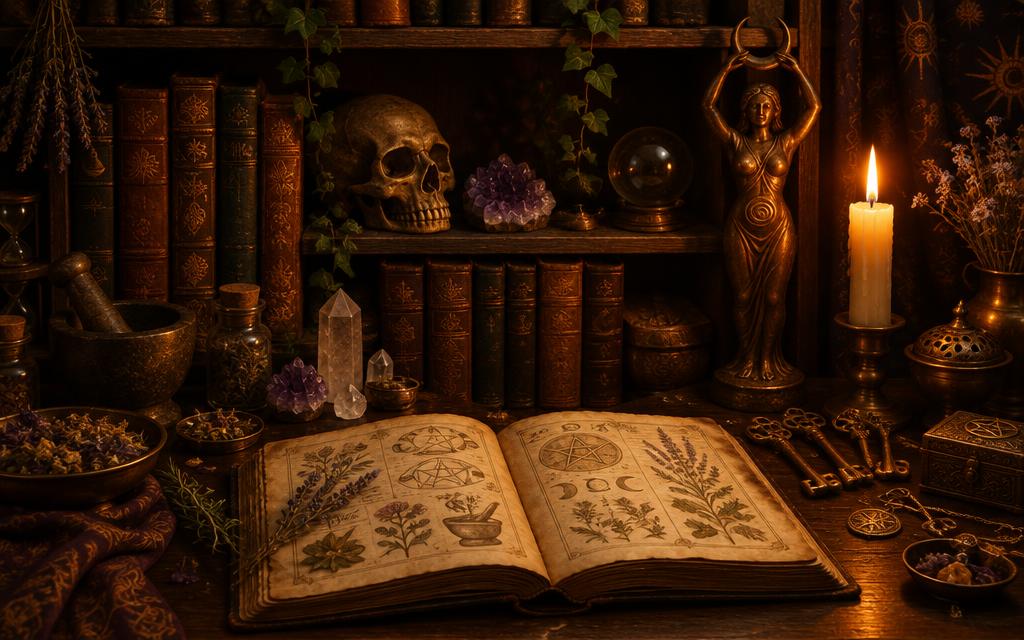 Biblioteca mística a la luz de las velas